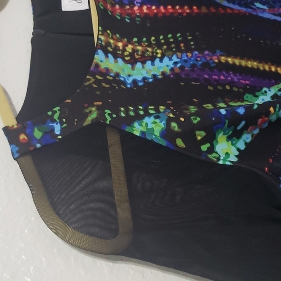 NWT Joseph Ribkoff Print Dress With Mesh 3/4 Sleeves Bright Dress, Size 10 - Picture 9 of 17